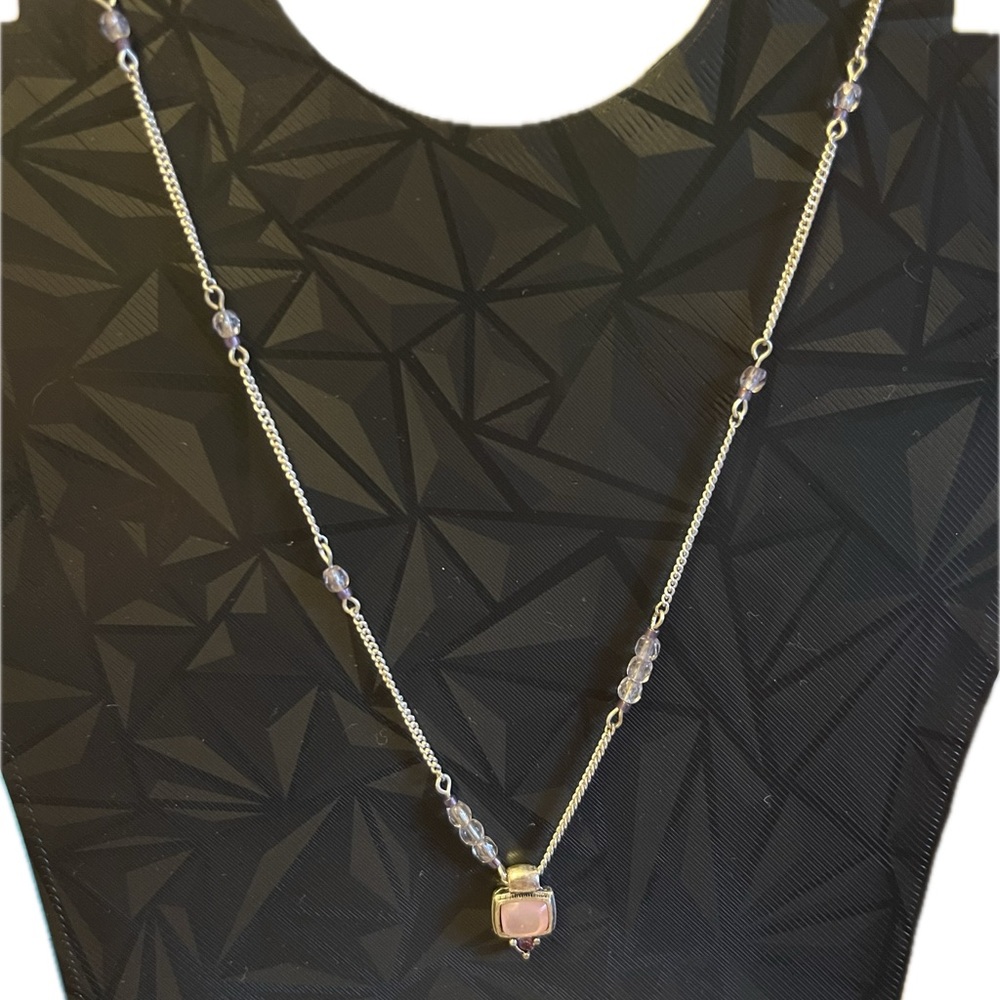 Elegant Silver and Pink Necklace